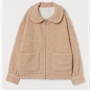 H&M FAUX‎ TEDDY SHEARLING
JACKET LIGHT BEIGE SZ LARGE